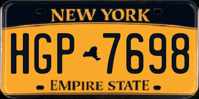 NY license plate HGP7698