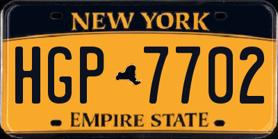 NY license plate HGP7702