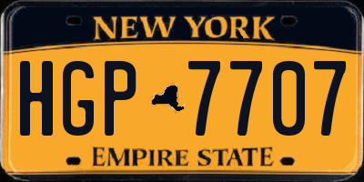 NY license plate HGP7707