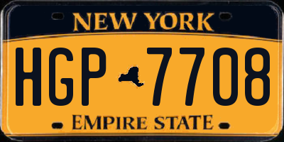 NY license plate HGP7708