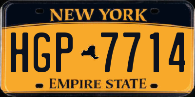 NY license plate HGP7714