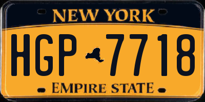 NY license plate HGP7718