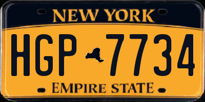 NY license plate HGP7734