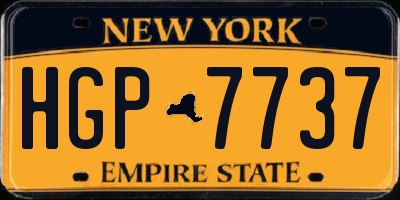 NY license plate HGP7737
