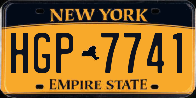 NY license plate HGP7741