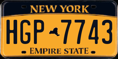 NY license plate HGP7743