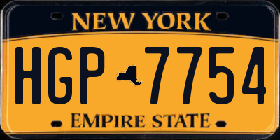 NY license plate HGP7754