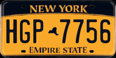 NY license plate HGP7756