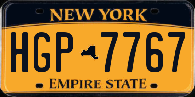 NY license plate HGP7767