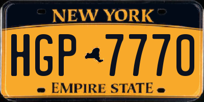 NY license plate HGP7770