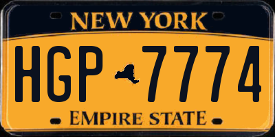 NY license plate HGP7774