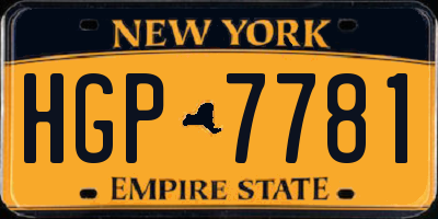 NY license plate HGP7781