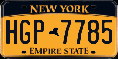 NY license plate HGP7785