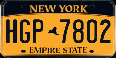 NY license plate HGP7802