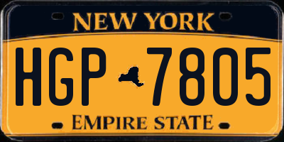NY license plate HGP7805