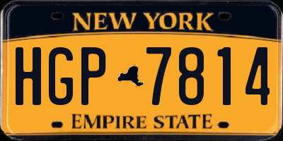 NY license plate HGP7814
