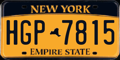 NY license plate HGP7815