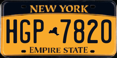 NY license plate HGP7820
