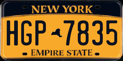 NY license plate HGP7835