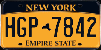NY license plate HGP7842