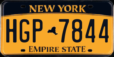 NY license plate HGP7844