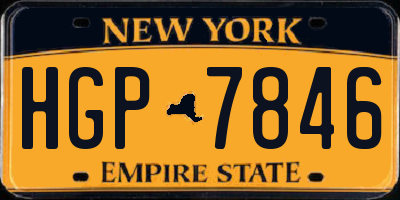 NY license plate HGP7846