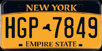 NY license plate HGP7849