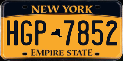 NY license plate HGP7852