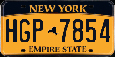 NY license plate HGP7854