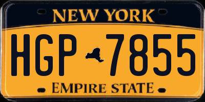 NY license plate HGP7855