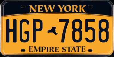 NY license plate HGP7858