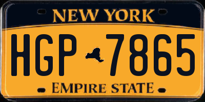 NY license plate HGP7865