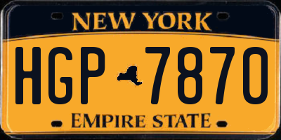 NY license plate HGP7870