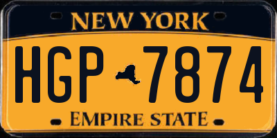 NY license plate HGP7874