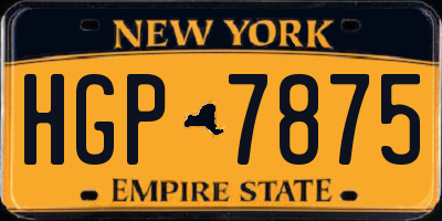 NY license plate HGP7875