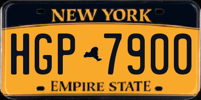 NY license plate HGP7900