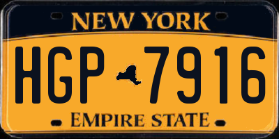 NY license plate HGP7916