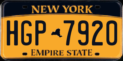 NY license plate HGP7920