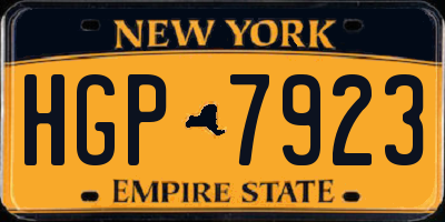 NY license plate HGP7923