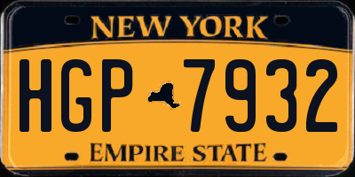 NY license plate HGP7932