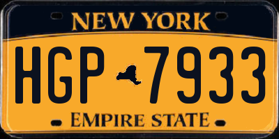NY license plate HGP7933