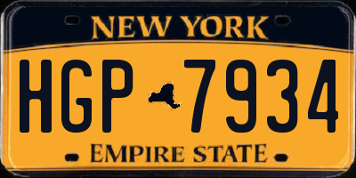 NY license plate HGP7934