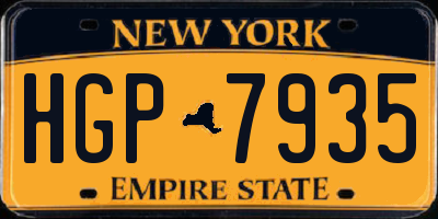NY license plate HGP7935