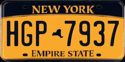 NY license plate HGP7937