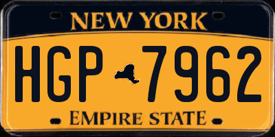 NY license plate HGP7962