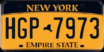 NY license plate HGP7973