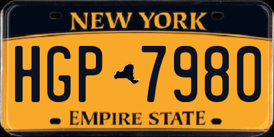 NY license plate HGP7980