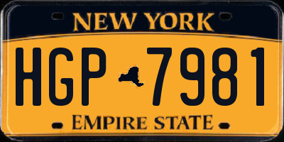 NY license plate HGP7981