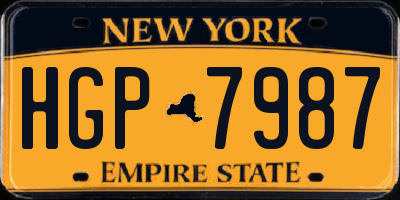 NY license plate HGP7987