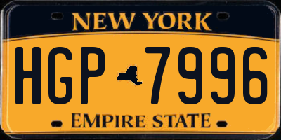 NY license plate HGP7996